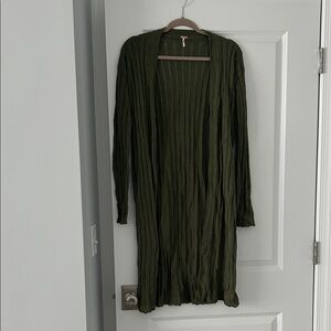 Free People Olive Green long Sweater